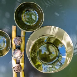 Assiette*alinea Assiette à dessert organique en grès D21cm - cèdre Vert