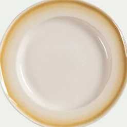 Assiette*alinea Assiette à dessert peinte en grès D21,5cm - Blanc