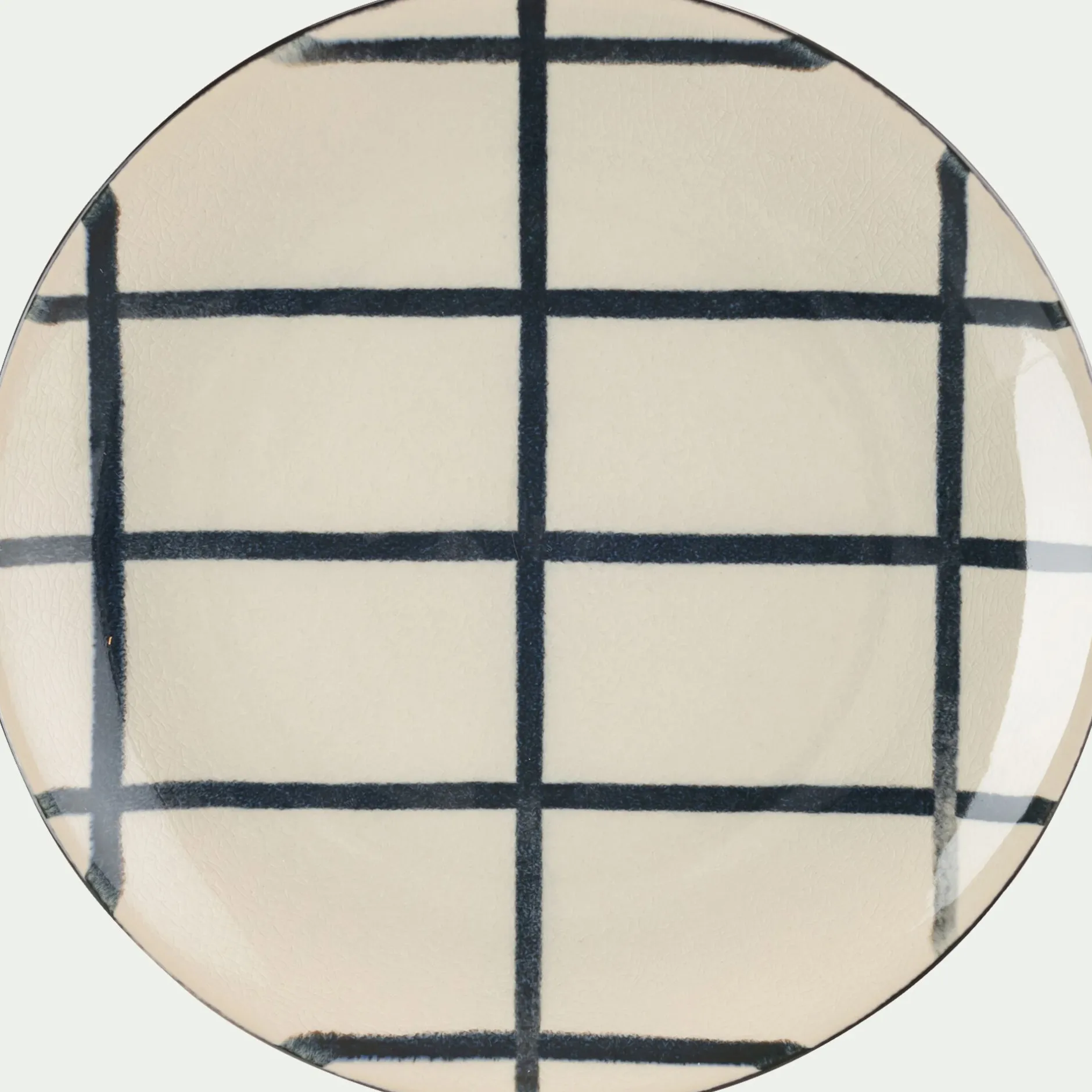 Assiette*alinea Assiette à dessert rayée en grès D21,6cm - Blanc