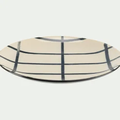 Assiette*alinea Assiette à dessert rayée en grès D21,6cm - Blanc