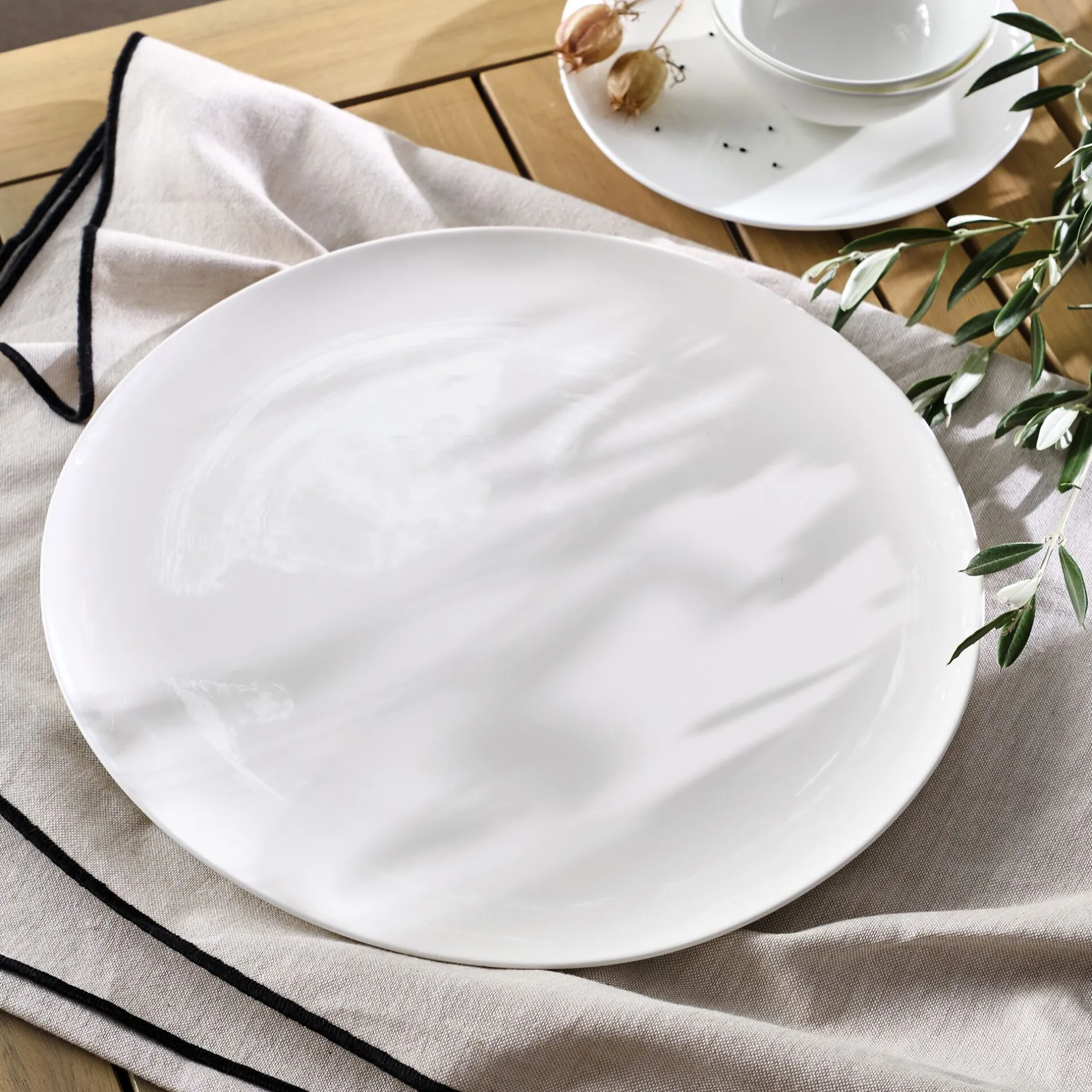 Plat De Service Et Saladier|Assiette*alinea Assiette à pizza en porcelaine légère D30cm - Blanc