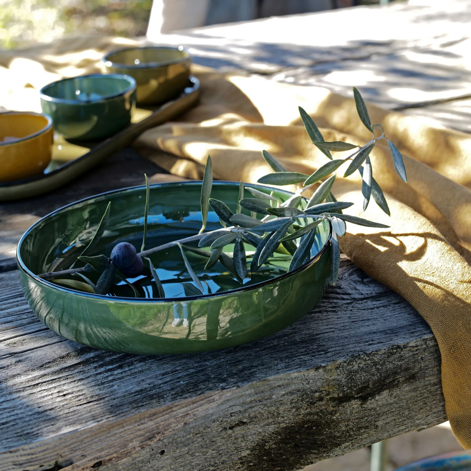 Assiette*alinea Assiette creuse en grès D20cm - avocado Vert
