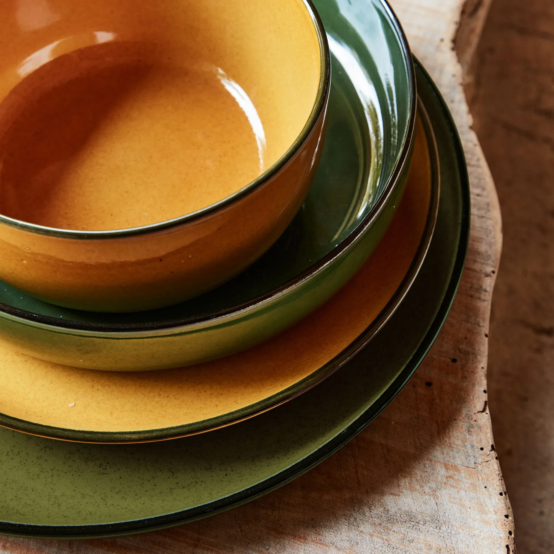 Assiette*alinea Assiette creuse en grès D20cm - avocado Vert