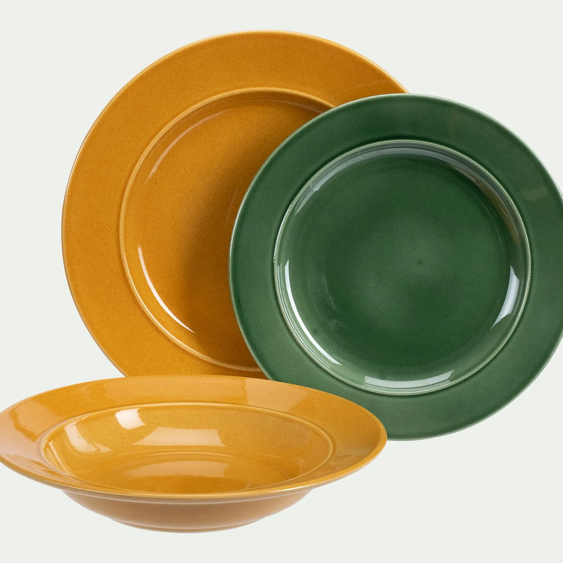 Assiette*alinea Assiette creuse en grès D23,5cm - Jaune