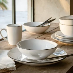 Assiette*alinea Assiette creuse en grès D18,5cm - Blanc