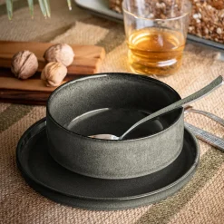 Assiette*alinea Assiette creuse en grès émail réactif D15,5cm - Vert