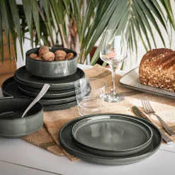 Assiette*alinea Assiette creuse en grès émail réactif D15,5cm - Vert