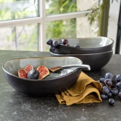 Assiette*alinea Assiette creuse en grès émail réactif D20cm - Gris