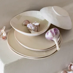 Assiette*alinea Assiette plate à bord haut en grès D27cm - ventoux Blanc