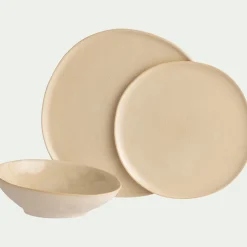 Assiette*alinea Assiette plate à bord haut en grès D27cm - ventoux Blanc