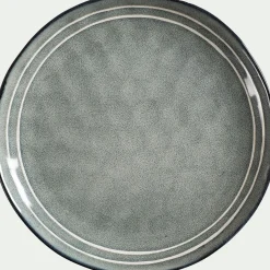 Assiette|Assiette De Noël*alinea Assiette plate à rayures en grès D27,5cm - calaluna Bleu