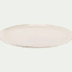 Assiette*alinea Assiette plate avec liseré perlé en porcelaine D27,60cm - ventoux Blanc