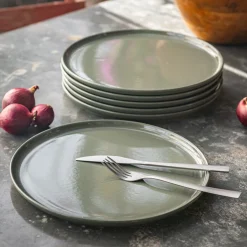Assiette*alinea Assiette plate en faïence D28cm - cèdre Vert