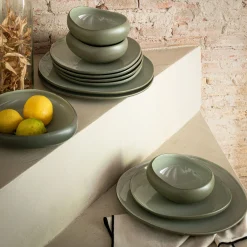 Assiette|Assiette De Noël*alinea Assiette plate en grès D27cm - olivier Vert