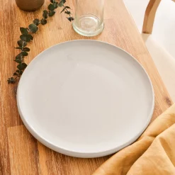 Assiette|Assiette De Noël*alinea Assiette plate en grès moucheté D26,5cm - Blanc