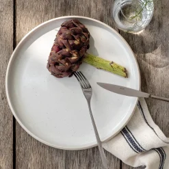 Assiette|Assiette De Noël*alinea Assiette plate en grès moucheté D26,5cm - Blanc