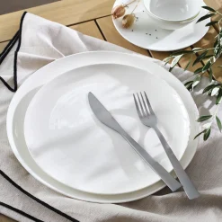 Assiette*alinea Assiette plate en porcelaine D25cm - Blanc