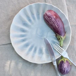 Assiette*alinea Assiette plate ondulée en grès D26,5cm - Bleu