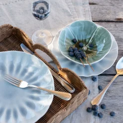 Assiette*alinea Assiette plate ondulée en grès D26,5cm - Bleu