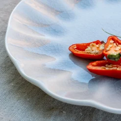 Assiette*alinea Assiette plate ondulée en grès D26,5cm - Bleu