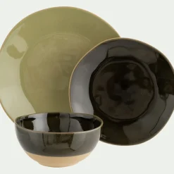 Assiette|Assiette De Noël*alinea Assiette plate organique en grès D26,7cm - avocado Vert