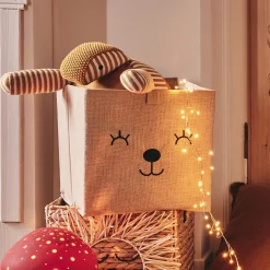 Matelas Enfant|Panier Déco Enfant*alinea Bac de rangement en carton imprimé - Marron