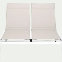 Transat Et Chaise Longue*alinea Bain de soleil double en aluminium et textilène - Gris