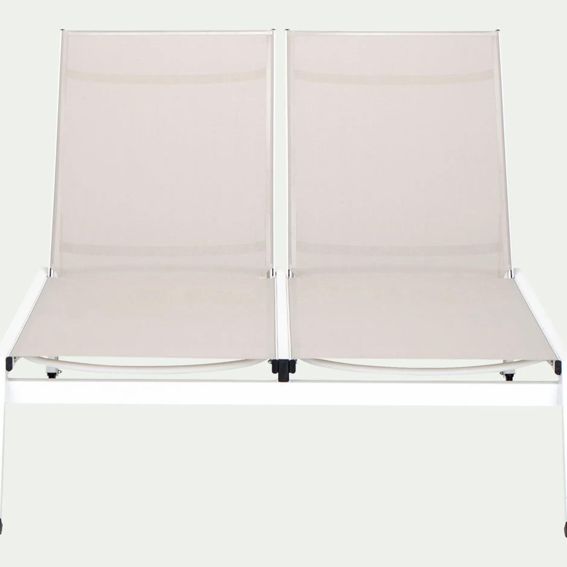 Transat Et Chaise Longue*alinea Bain de soleil double en aluminium et textilène - Gris