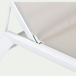 Transat Et Chaise Longue*alinea Bain de soleil double en aluminium et textilène - Gris
