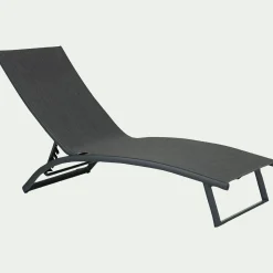 Transat Et Chaise Longue*alinea Bain de soleil en aluminium et textilène - noir