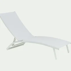 Transat Et Chaise Longue*alinea Bain de soleil en aluminium et textilène - Blanc