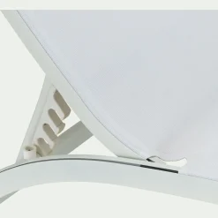 Transat Et Chaise Longue*alinea Bain de soleil en aluminium et textilène - Blanc
