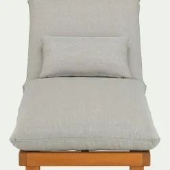 Transat Et Chaise Longue*alinea Bain de soleil en eucalyptus avec matelas - Gris