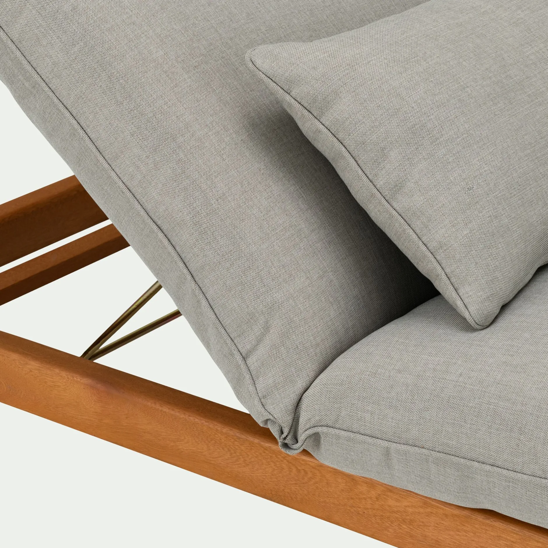 Transat Et Chaise Longue*alinea Bain de soleil en eucalyptus avec matelas - Gris