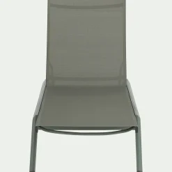 Transat Et Chaise Longue*alinea Bain de soleil en métal et toile - cèdre Vert