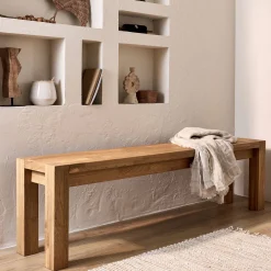 Tiroir Et Bout De Lit|Tabouret*alinea Banc en chêne massif huilé L160cm - Bois clair
