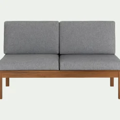 Canapé Extérieur|Salon De Jardin Modulable*alinea Banquette de jardin en acacia et coussin - (2 places) Gris