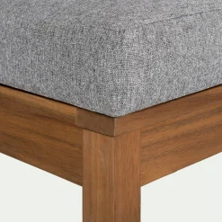 Canapé Extérieur|Salon De Jardin Modulable*alinea Banquette de jardin en acacia et coussin - (2 places) Gris