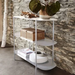 Bibliothèque Et Étagère*alinea Bibliothèque 3 plateaux en métal - L100xl36xH80cm Blanc