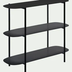 Bibliothèque Et Étagère*alinea Bibliothèque 3 tablettes en métal - L100,50xH80cm Noir