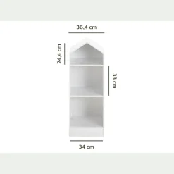 Bibliothèque Enfant|Bibliothèque Enfant*alinea Bibliothèque 2 étagères forme maison pour chambre enfant - Blanc