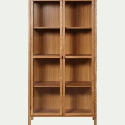 Buffet|Bibliothèque Et Étagère*alinea Bibliothèque en chêne et verre - Bois clair