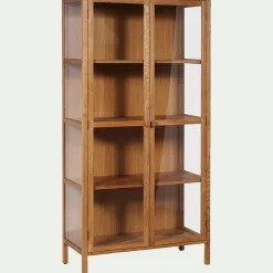Buffet|Bibliothèque Et Étagère*alinea Bibliothèque en chêne et verre - Bois clair