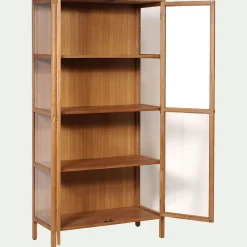 Buffet|Bibliothèque Et Étagère*alinea Bibliothèque en chêne et verre - Bois clair