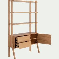 Bibliothèque Et Étagère*alinea Bibliothèque en chêne massif L118xl42xH192cm - Bois clair