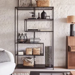 Bibliothèque Et Étagère*alinea Bibliothèque en métal et en bois - Noir