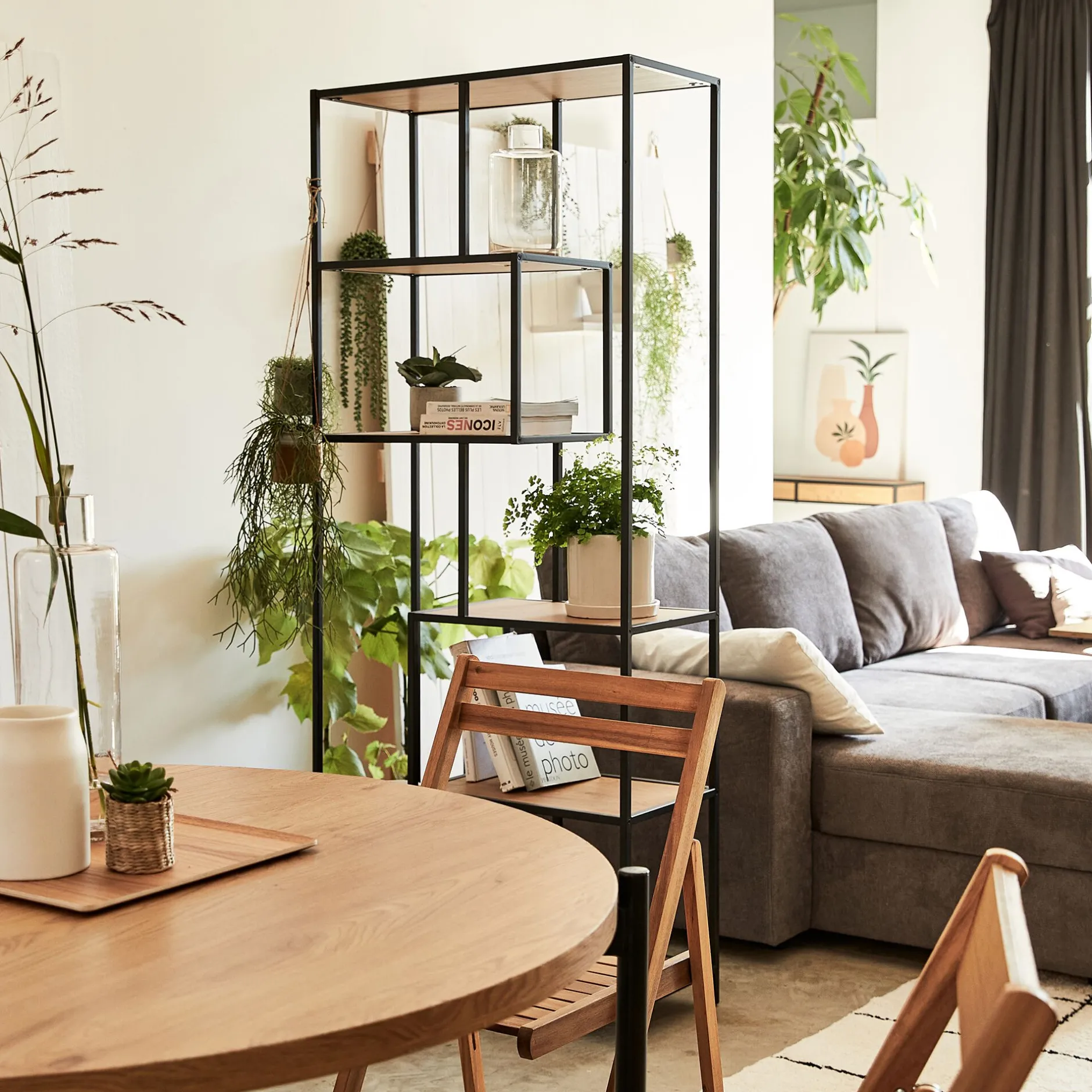 Bibliothèque Et Étagère*alinea Bibliothèque en métal et en bois - Bois clair