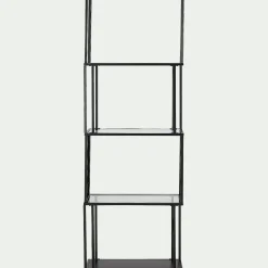 Bibliothèque Et Étagère*alinea Bibliothèque en verre et métal - L60xP30xH170cm Noir