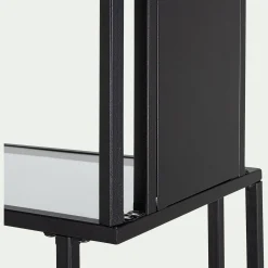 Bibliothèque Et Étagère*alinea Bibliothèque en verre et métal - L60xP30xH170cm Noir