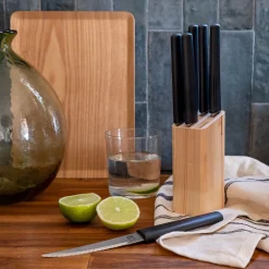 Couvert De Table*alinea Bloc de 6 couteaux bi-matière et bio matière - Noir